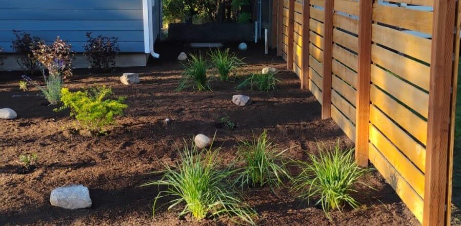 Professional soil preparation for landscape garden installation